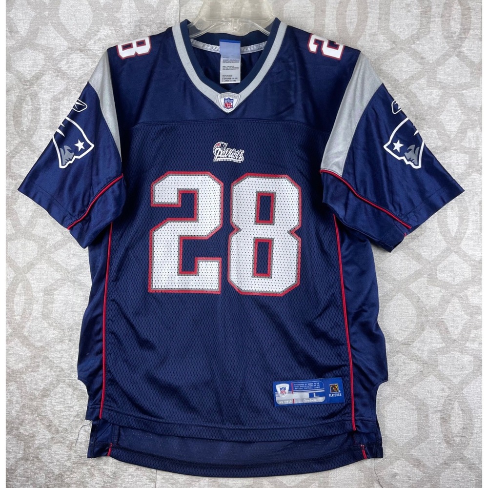Reebok New England Patriots Kids L Navy Corey Dillon 28 NFL Jersey Nylon Vtg